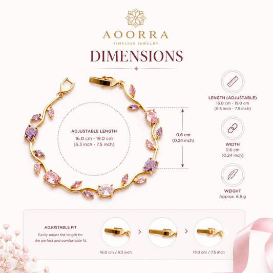 Tulip Floral Bracelet – Gold-Plated Adjustable Bracelet for Women