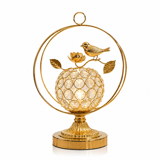 Vintage Gold Sparrow LED Candle Holder-Decorative Metallic Accent for Home , Wedding & Candlelight Dining